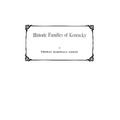 Historic Families of Kentucky