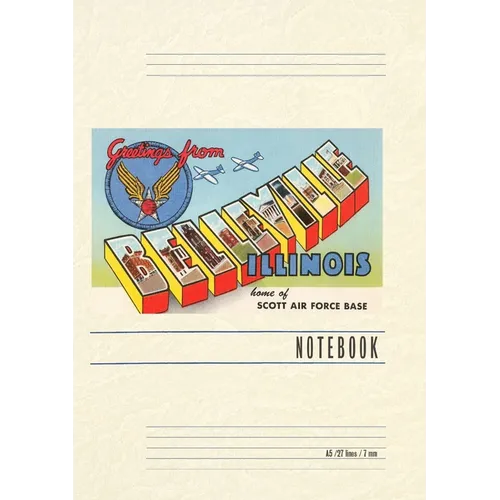 Vintage Lined Notebook Greetings from Belleville, Illinois