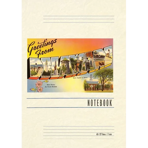 Vintage Lined Notebook Greetings from Delaware