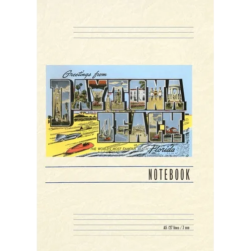 Vintage Lined Notebook Greetings from Daytona Beach, Florida