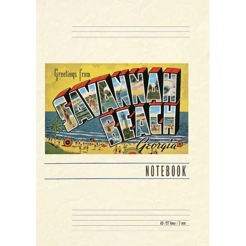 Vintage Lined Notebook Greetings from Savannah Beach