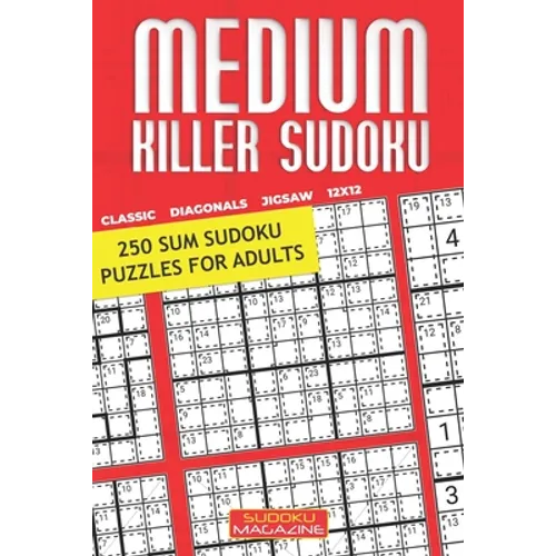 Medium Killer Sudoku: 250 Sum Sudoku Puzzles for Adults