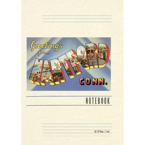 Vintage Lined Notebook Greetings from Hartford
