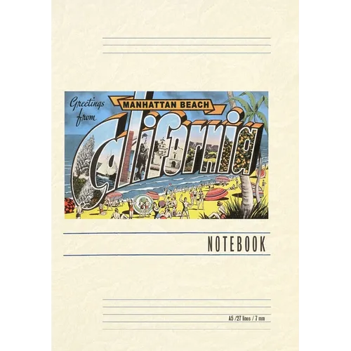 Vintage Lined Notebook Greetings from Manhattan Beach