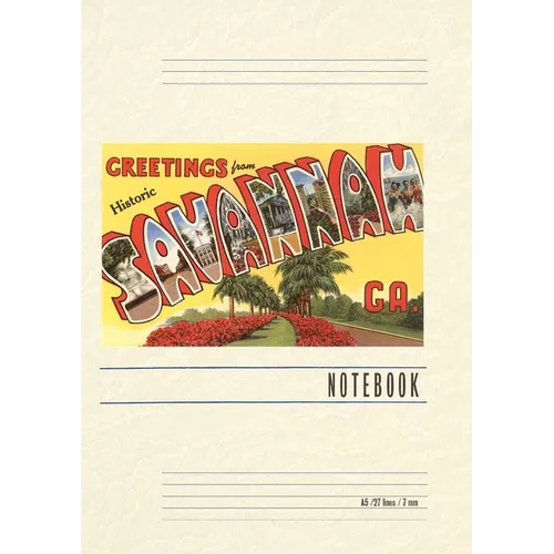 Vintage Lined Notebook Greetings from Savannah