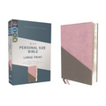 Niv, Personal Size Bible, Large Print, Leathersoft, Pink/Gray, Red Letter Edition, Comfort Print