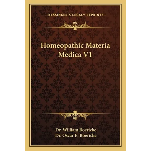 Homeopathic Materia Medica V1
