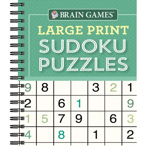 Brain Games - Large Print Sudoku Puzzles (Green)