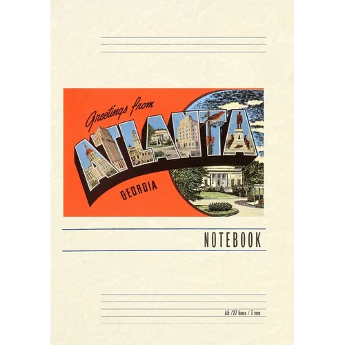 Vintage Lined Notebook Greetings from Atlanta