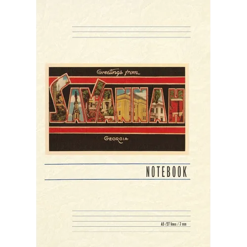 Vintage Lined Notebook Greetings from Savannah