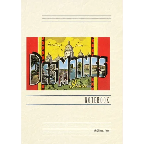 Vintage Lined Notebook Greetings from Des Moines