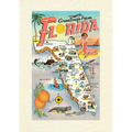 Vintage Lined Notebook Greetings from Florida, Map