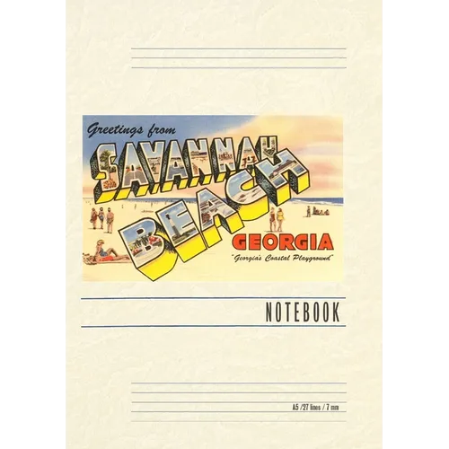 Vintage Lined Notebook Greetings from Savannah Beach