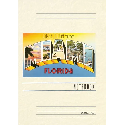 Vintage Lined Notebook Greetings from Miami, Florida