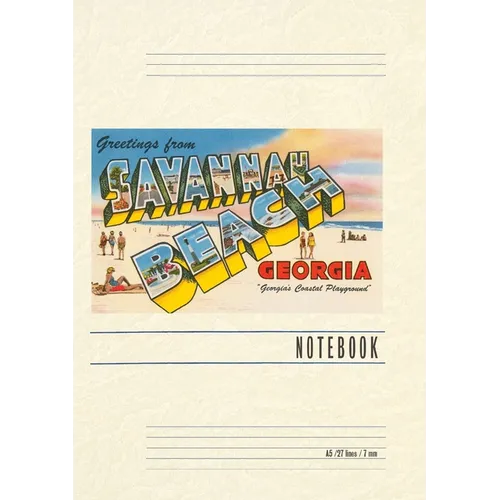 Vintage Lined Notebook Greetings from Savannah Beach