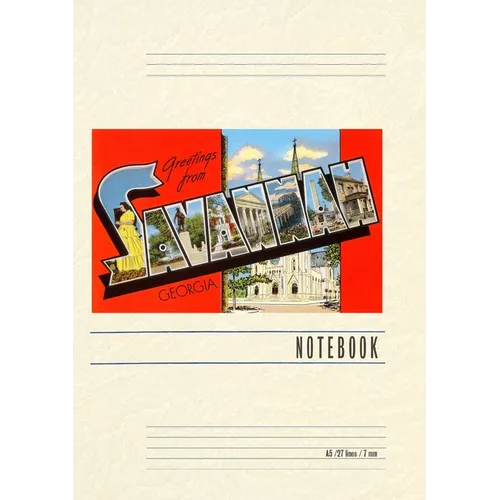 Vintage Lined Notebook Greetings from Savannah