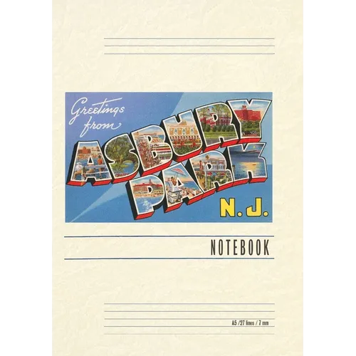 Vintage Lined Notebook Greetings from Asbury Park, New Jersey