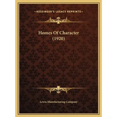 Homes Of Character (1920)