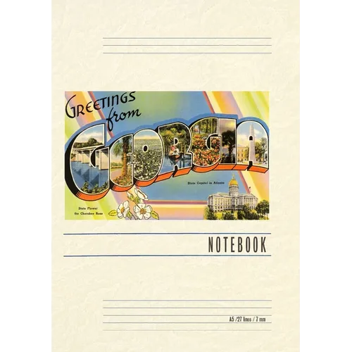 Vintage Lined Notebook Greetings from Georgia
