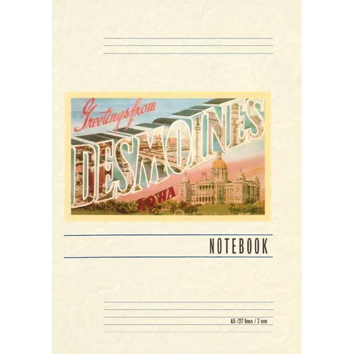 Vintage Lined Notebook Greetings from Des Moines