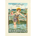 Vintage Lined Notebook Greetings from Manasquan, New Jersey