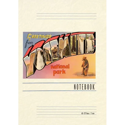 Vintage Lined Notebook Greetings from Yosemite National Park