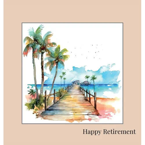 Happy Retirement Guest Book with lined pages (hardback)