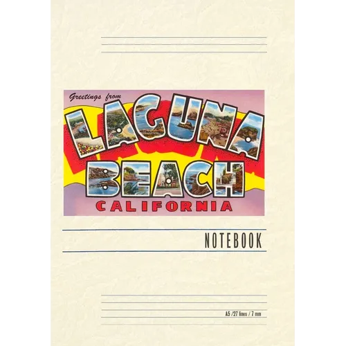 Vintage Lined Notebook Greetings from Laguna Beach, California