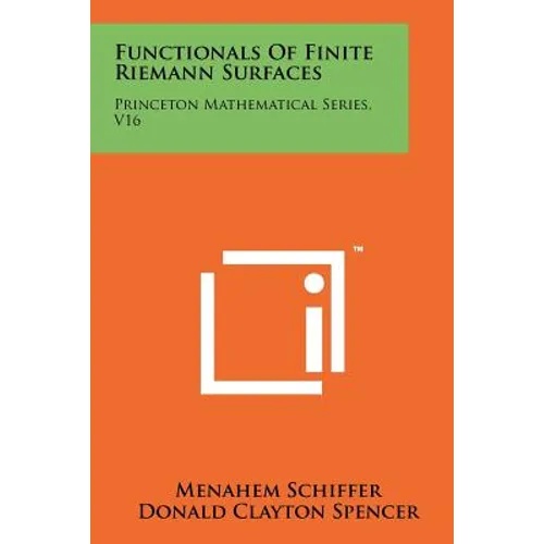 Functionals Of Finite Riemann Surfaces: Princeton Mathematical Series, V16