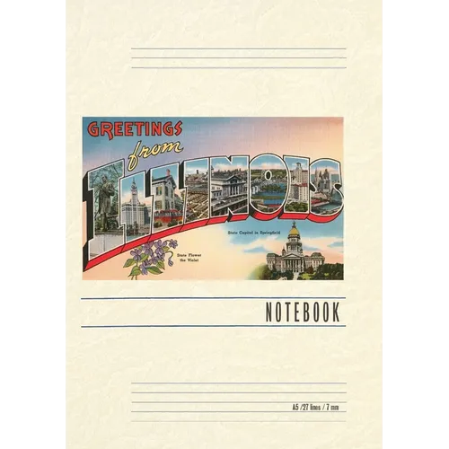 Vintage Lined Notebook Greetings from Illinois
