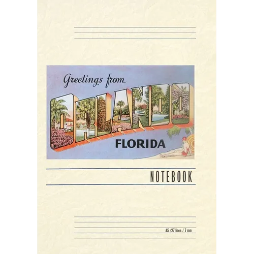 Vintage Lined Notebook Greetings from Orlando, Florida