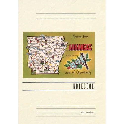 Vintage Lined Notebook Greetings from Arkansas