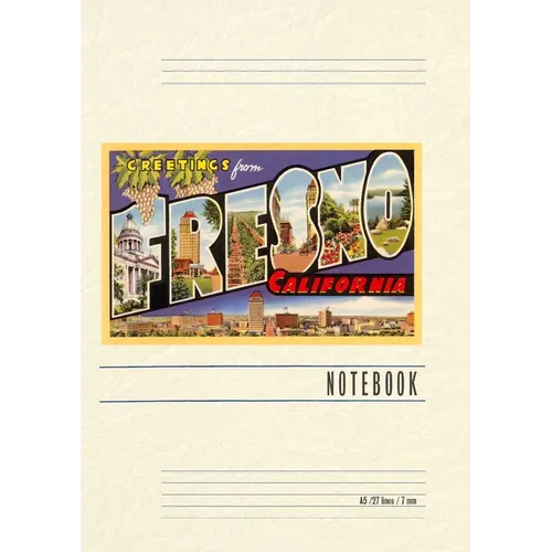 Vintage Lined Notebook Greetings from Fresno, California
