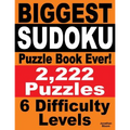 Biggest Sudoku Puzzle Book Ever: 2,222 Sudoku Puzzles - 6 difficulty levels