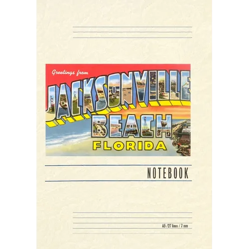 Vintage Lined Notebook Greetings from Jacksonville Beach, Florida
