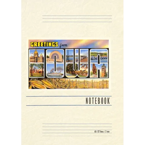Vintage Lined Notebook Greetings from Iowa