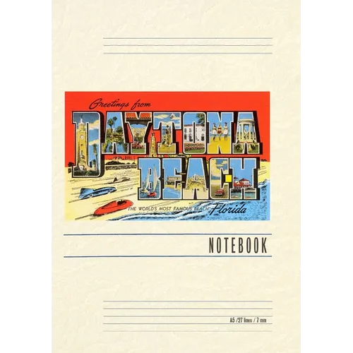 Vintage Lined Notebook Greetings from Daytona Beach, Florida