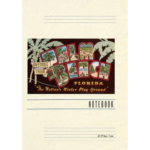 Vintage Lined Notebook Greetings from Palm Beach, Florida