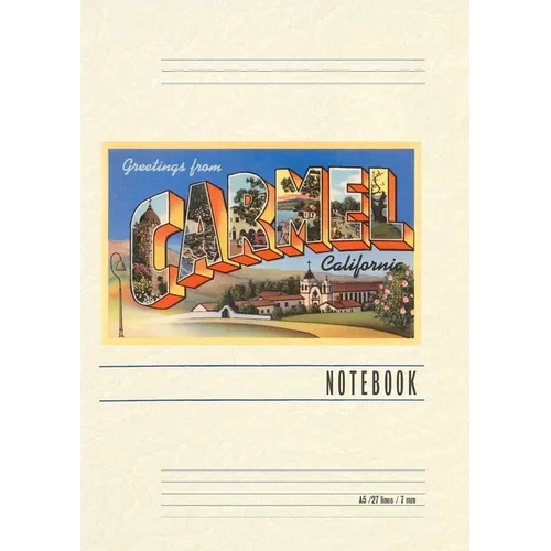 Vintage Lined Notebook Greetings from Carmel, California