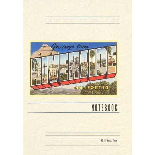 Vintage Lined Notebook Greetings from Riverside, California