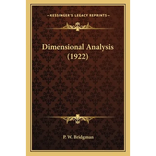 Dimensional Analysis (1922)
