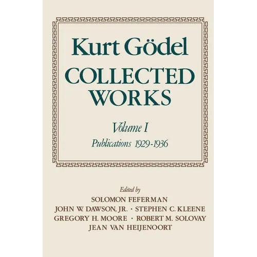Collected Works: Volume I: Publications 1929-1936