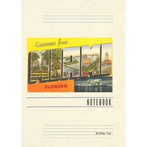 Vintage Lined Notebook Greetings from Miami, Florida
