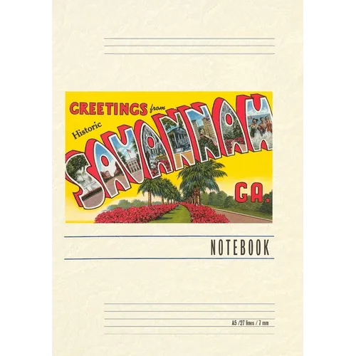 Vintage Lined Notebook Greetings from Savannah