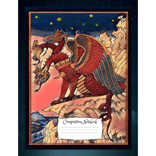 Dragon Composition Notebook: Standard size vintage fantasy art cover composition notebook / Journal 150 lined college ruled pages, serpent medieval