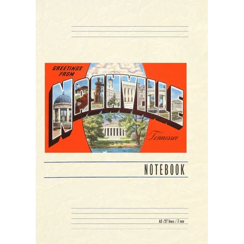 Vintage Lined Notebook Greetings from Nashville, Tennessee