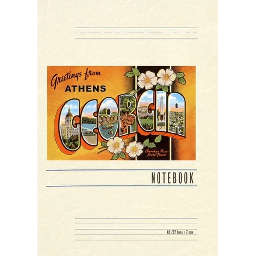 Vintage Lined Notebook Greetings from Athens