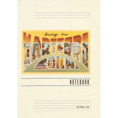 Vintage Lined Notebook Greetings from Hartford