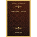 An Essay On Criticism